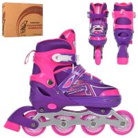 Розсувні жіночі ролики PROFI A4148-L-V алюмін. рама/ розмір 39-42 устілка 23.7 см/колеса ПУ/фіолетові