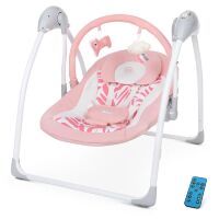 Дитяча гойдалка-шезлонг El Camino ME 1047L AIRY Rose Leaves льон рожий ДЛЯ ДІВЧИНКИ / Коливальний центр