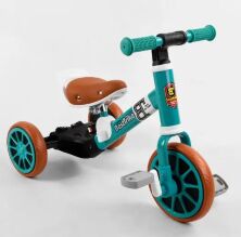 Велосипед дитячий триколісний 2в1 + ВЕЛОБЕГ Best Trike 73543 на піно колесах EVA зелений