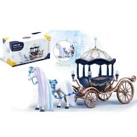 Дитяча лялькова Карета для ляльок 241B із музичним інтерактивним конячком (на батарейці) / синя