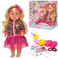 Функціональна лялька для дівчинки BLS007L-S-UA пляшечка расчесrf заколочки п'є обсикається