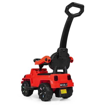 Дитяча машинка каталка-толокар Bambi 2 в 1 M 4121L-4 батьківська ручка музика світло синій