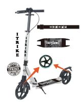 Дорослий двоколісний самокат складаний iTrike SR2-018-10-1-W1 з ручним гальмом і замком / білий**