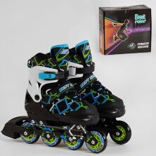 Дитячі Розсувні Ролики 1070-M Best Roller розмір 35-38 колеса PU / переднє колесо світло / чорно-зелені