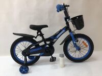 Дитячий двоколісний велосипед Hammer Smart H1621 16 дюймів з додатковими колесами, кошиком, синій