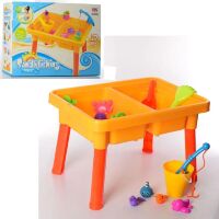 Дитячий ігровий столик-пісочниця Bambi 8806B відро лійка лопатка граблі пасочки та інше**