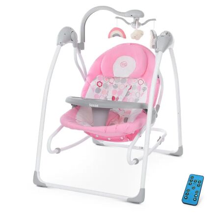 Дитячий електрокачель-шезлонг El Camino ME 1028 SENSA Circles Circles Pink Рожева ДЛЯ ДІВЧИНКИ