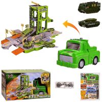 Дитячий ігровий набір Гараж Паркування E7001-3 Автопаркінг "Військова техніка" з машинками / світло і звук