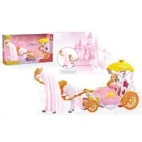 Дитяча лялькова Карета для ляльок 389A з музичною інтерактивною конячкою (на батарейці) та ЛЯЛЬКОЮ