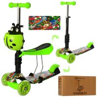 Самокат дитячий 3 в 1 iTrike JR 3-054-GR MAXI сонечко зелене**