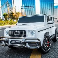 Дитячий електромобіль машина Джип M 4259EBLR-1 Mercedes 4WD двомісний, шкіряне сидіння, білий