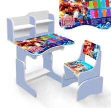 Дитяча парта HB 301-78 регульована по висоті Marvel біла
