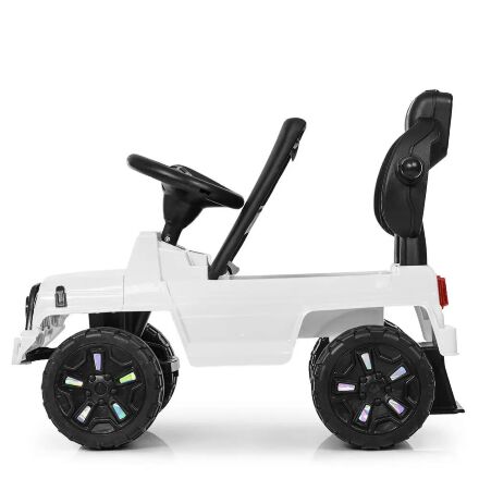 Дитяча машинка каталка-толокар Bambi 2 в 1 M 4121L-4 батьківська ручка музика світло синій