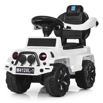 Дитяча машинка каталка-толокар Bambi 2 в 1 M 4121L-4 батьківська ручка музика світло синій