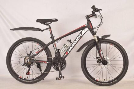 Велосипед спортивний MTB 27.5 дюймів Hammer NEW S200 рама 18 дюймів, промпідшипник, покришка GST JET ARMOR, чорний