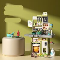 Велика інтерактивна дитяча кухня WD-825A/B з парою, водою, посудом та аксесуарами (66 предметів), червона