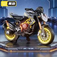 Дитячий електро мотоцикл M 5827EL-6-11 електромобіль Ducati 800, шкіряне сидіння, 2 мотори, сіро-жовтий