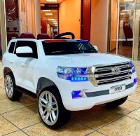 Дитячий двомісний електромобіль машина джип Bambi Racer 4WD M 4609EBLR-1Toyota / шкіряне сидіння / білий