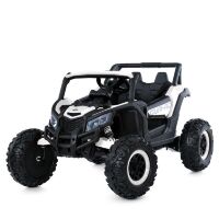 Дитячий електромобіль джип баггі M 6070EBLR-1(24V) шкіряне сидіння 2 мотора білий