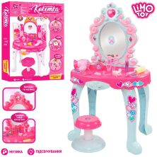 Дитячий туалетний столик, ТРЮМО для дівчинки LIMO TOY 16693B зі стільчиком і аксесуарами / рожево-блакитний**