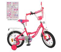 Велосипед дитячий двоколісний PROFI Princess XD1414 колеса 14 дюймів біло-малиновий