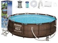 Каркасний круглий басейн З ДРАБИНОЮ і фільтр-насосом BestWay 56709 розмір 366х100см / обсяг 9150л