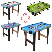 Настільна гра 4 в 1 на ніжках футбол на штангах, повітряний хокей, теніс, більярд 6008-4 кулі щітка крейда