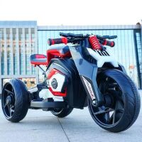 Дитячий електромобіль трицикл M 4827EL-3 колеса ЕВА, шкіряне сидіння, червоний