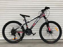 Велосипед спортивний TopRider 611 колеса 24 дюймів / Shimano / сталева рама / колір рожевий