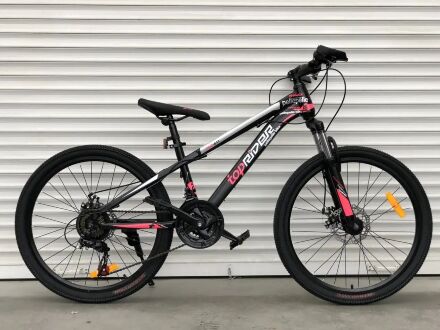 Велосипед спортивний TopRider 611 колеса 24 дюймів / Shimano / сталева рама / колір рожевий