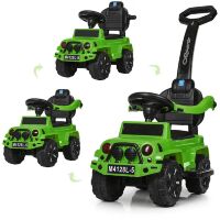 Дитяча машинка каталка-толокар Bambi 2 в 1 M 4121L-4 батьківська ручка музика світло синій