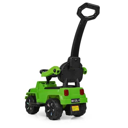 Дитяча машинка каталка-толокар Bambi 2 в 1 M 4121L-4 батьківська ручка музика світло синій