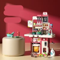 Велика інтерактивна дитяча кухня WD-825A/B з парою, водою, посудом та аксесуарами (66 предметів), червона