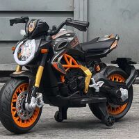 Дитячий електро мотоцикл M 5827EL-7-11 електромобіль Ducati 800, шкіряне сидіння, 2 мотори, сіро-помаранчевий