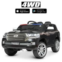 Дитячий двомісний електромобіль машина джип Bambi Racer 4WD M 4609EBLR-2 Toyota / шкіряне сидіння / чорний