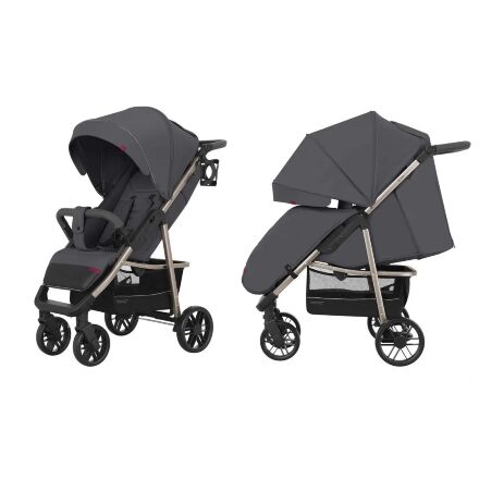 Прогулянкова дитяча коляска CARRELLO Echo CRL-8508 Midnight Gray з дощовиком / темно-сіра