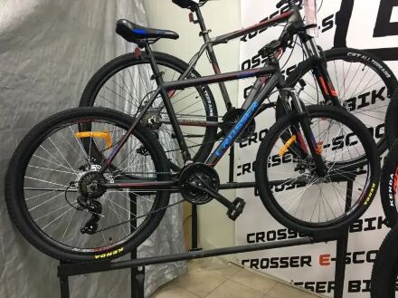Спортивний гірський велосипед Crosser SPORT колеса 26 дюймів алюмінієва рама Чорно-Синій