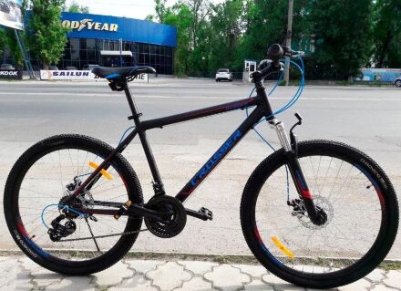 Спортивний гірський велосипед Crosser SPORT колеса 26 дюймів алюмінієва рама Чорно-Синій