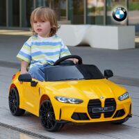 Дитячий електромобіль одномісний Машина BMW M 5096EBLR-6 ліцензійний Спорткар з м'яким сидінням / жовтий