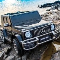 Дитячий електромобіль машина Джип M 4259EBLR-2 Mercedes 4WD двомісний, шкіряне сидіння, чорний