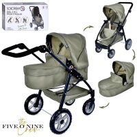 Коляска лялькова FiVEoNiNE T738005 Коляска для ляльки трансформер, металева, регульована ручка