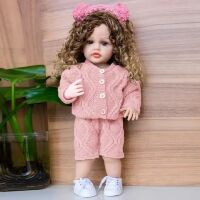 Вінілова лялька ручної роботи музична Reborn Doll зі справжнім волоссям (музичний чіп, видає звуки)