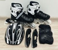 Набір Combo 2в1 ролики та ковзани для дорослих із захистом та шоломом фіолетові  Ice L (39-42)