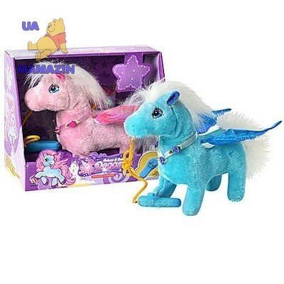 Музична м'яка Конячка ПЕГАС на повідку MP 0840 зі звуковими ефектами Іграшка для дівчинки