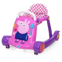 Дитячі ходунки BAMBI BQ308-8 "Свинка Пеппа" для дівчинки зі світловими ефектами / рожеві
