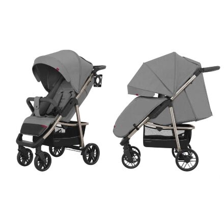 Прогулянкова дитяча коляска CARRELLO Echo CRL-8508 Rhino Gray з дощовиком/сіра