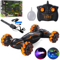 Машинка SY057 на радіокеруванні, трюкова, 40 см, пульт-браслет, музика, світло, пара, танцює, поворот 360