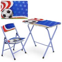 Дитячий столик зі стільчиком Bambi A19-FB Футбол синій складаний**