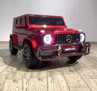 Дитячий електромобіль машина Джип M 4259EBLRS-3 Mercedes 4WD двомісний, шкіряне сидіння, червоний фарбований