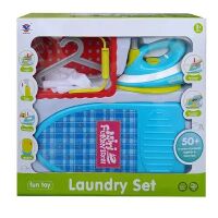 Детский игровой набор бытовой техники 7930 Гладильная доска утюг вешалки флаконы